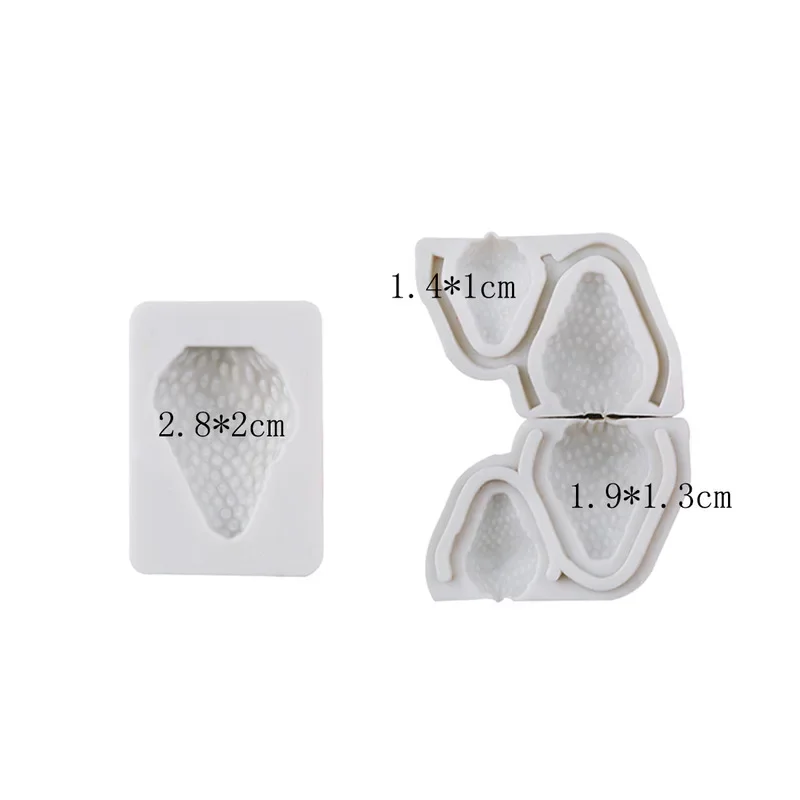 3Pcs Strawberry Shape Chocolate DIY Sugar Craft Pastry Making Candy Clay Kitchen Silicone Mold Cake Decorative Home Supplies