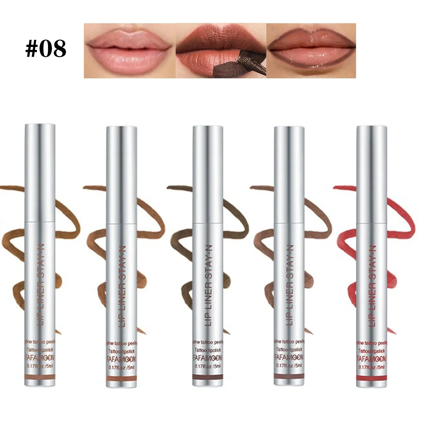 6 Colors Waterproof Lip Liner Peel Off Tattoo Lip Gloss Long Lasting Matte Tint Black Contour Tear-off Makeup Stain Cosmetic lip makeup lip tint lip stain