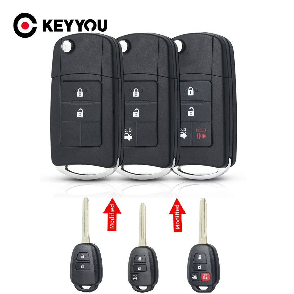 

Чехол KEYYOU для автомобильного ключа для Toyota Camry Prius 2012 2013 2014 2016 2017 Corolla RAV4 чехол для ключей TOY43 2/3/4 кнопки