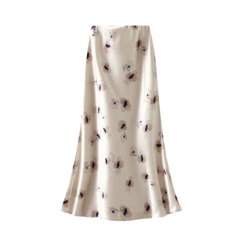 s Women Floral High Waist Party Sexy Bodycon Long Skirt Faldas Saia