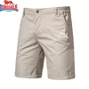 Embroidered LONSDAL Summer 100% Cotton Shorts for Men High Quality Casual Business Social Elastic Waist Beach Shorts 3