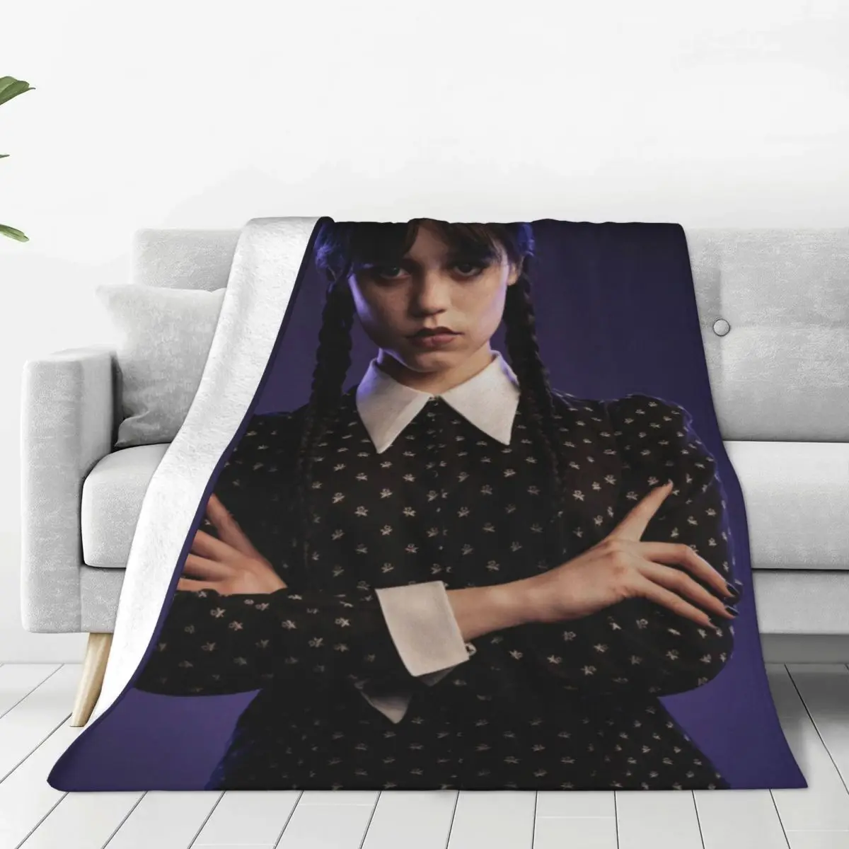 

Wednesday Addams Family Blankets Fleece Printed Tv Series Multi-function Throw Blanket for Bedding Bedroom Bedspreads