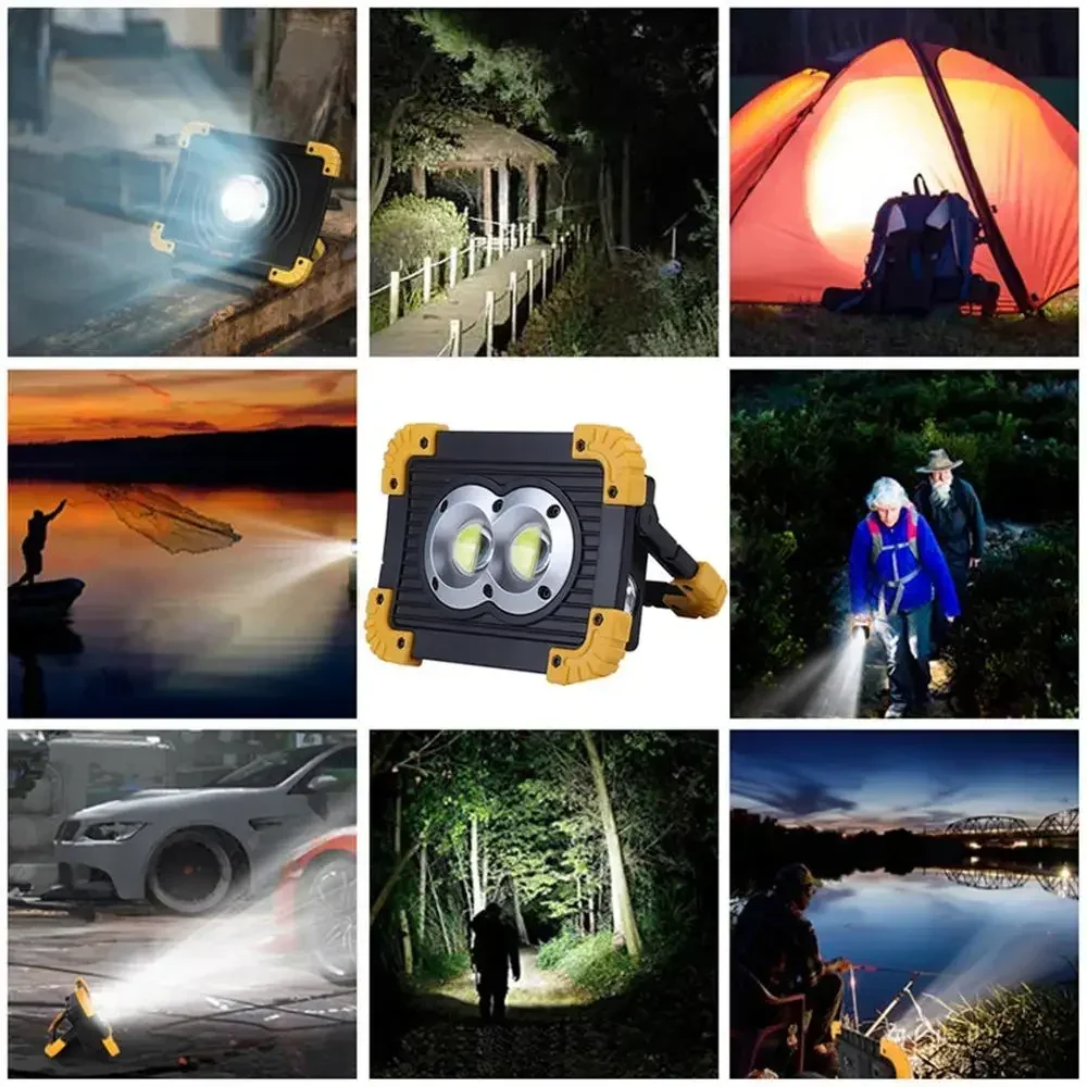 380W Powerful Spotlight Portable Work Lights LED Rechargeable Waterproof Outdoor Power Bank Lantern for Search Camping by 18650