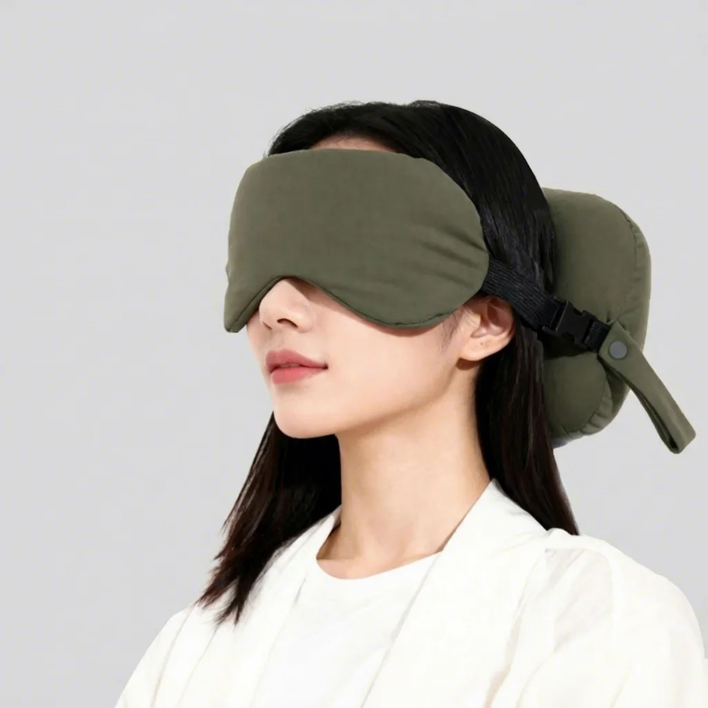 Deluxe Travel Memory Foam Neck Pillow with Sleep Mask - Ultimate Comfort for Long Journeys