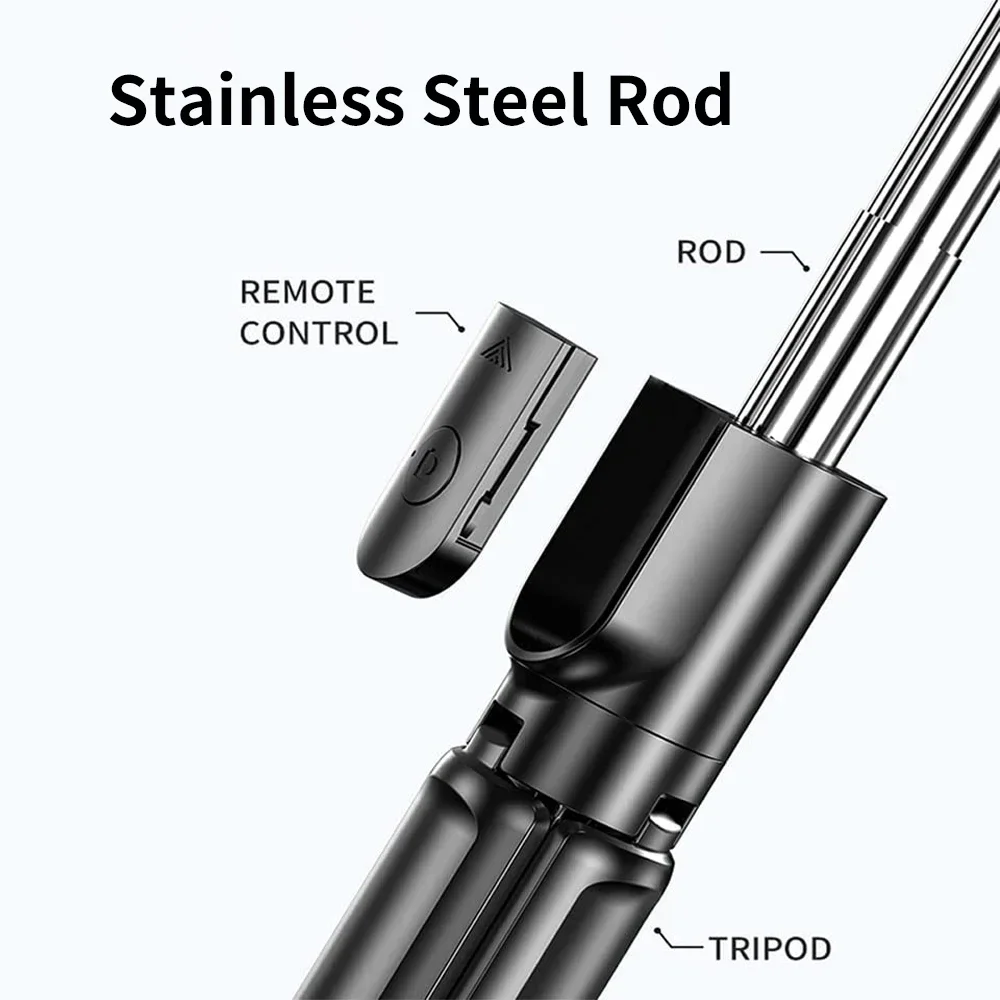 Bluetooth Selfie Stick Wireless 360º Rotating Tripod Remote Shutter Fill Light Multifunctional Retractable Stand_voghion.com