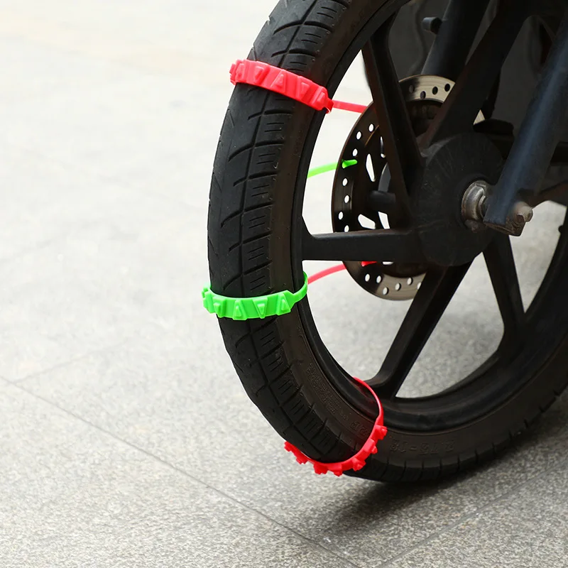 10Pcs Motorcycle Snow Chains Reusable Motorbike Tire Anti Slip Tie Winter Emergency Safety Belt Tyre Chain Moto Accessories
