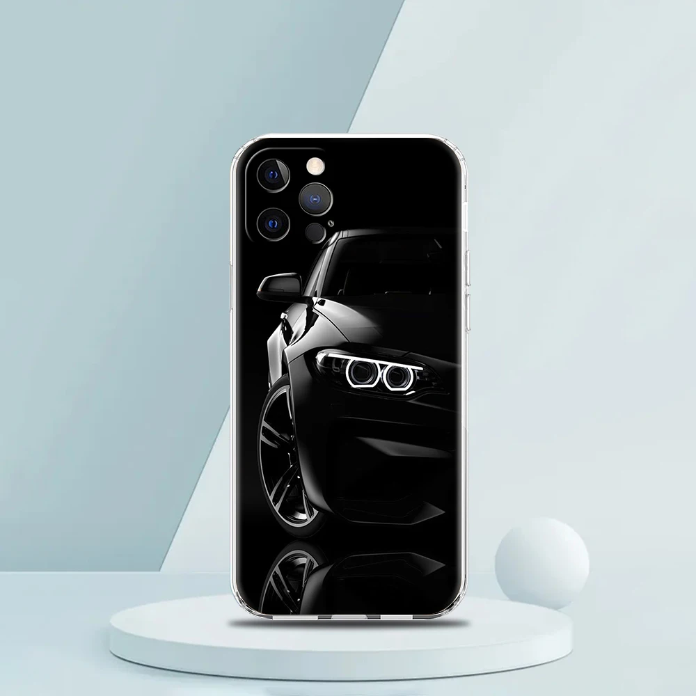 Sleek Black Car Phone Case with Transparent Design