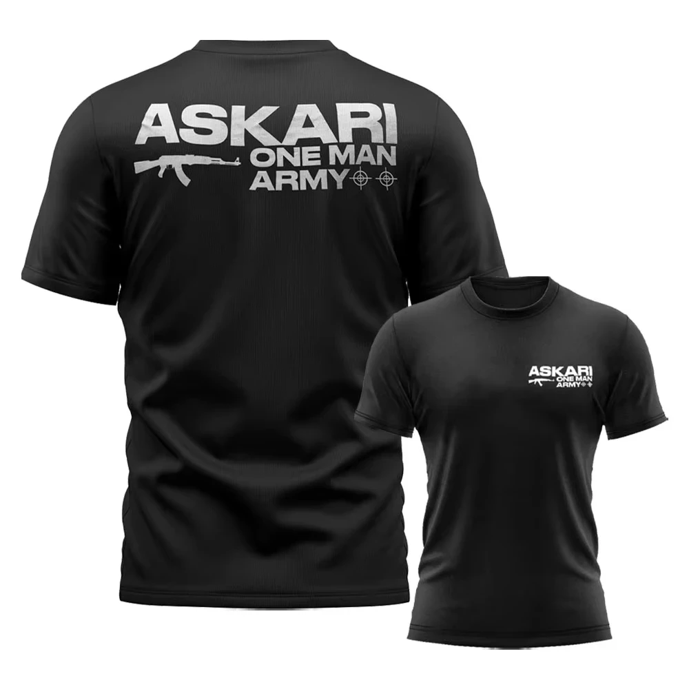 Askari Men's Boxing Fighting T-Shirt Summer Sports Fitness Breathable Round Neck Short Sleeve Top for Outdoor Training Top Tees
