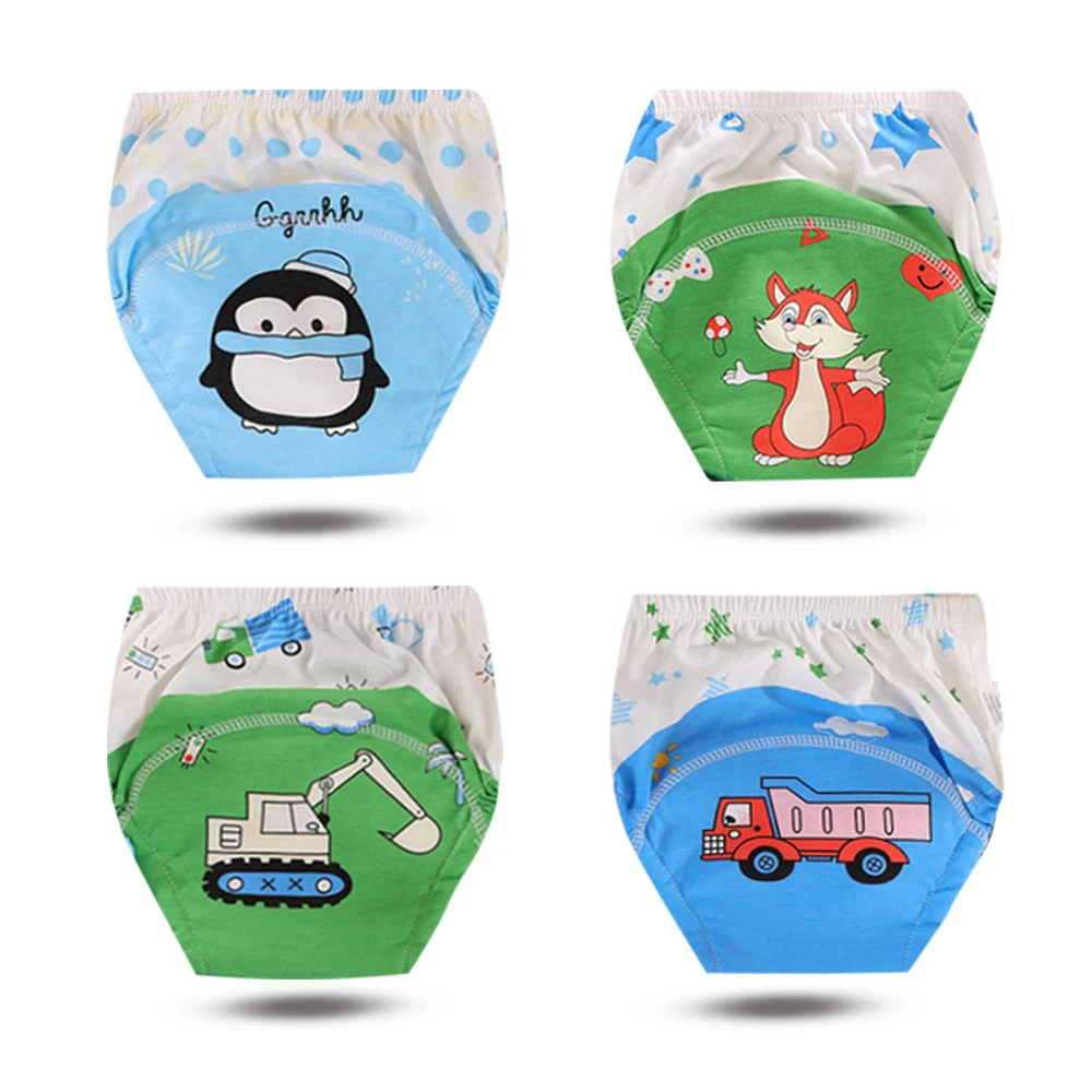 

4pcs/lot Baby Kids Training Nappies Panties Reusable Infant Cloth Diaper Toddler Panty Diapers Washable Nappy Changing Underwear