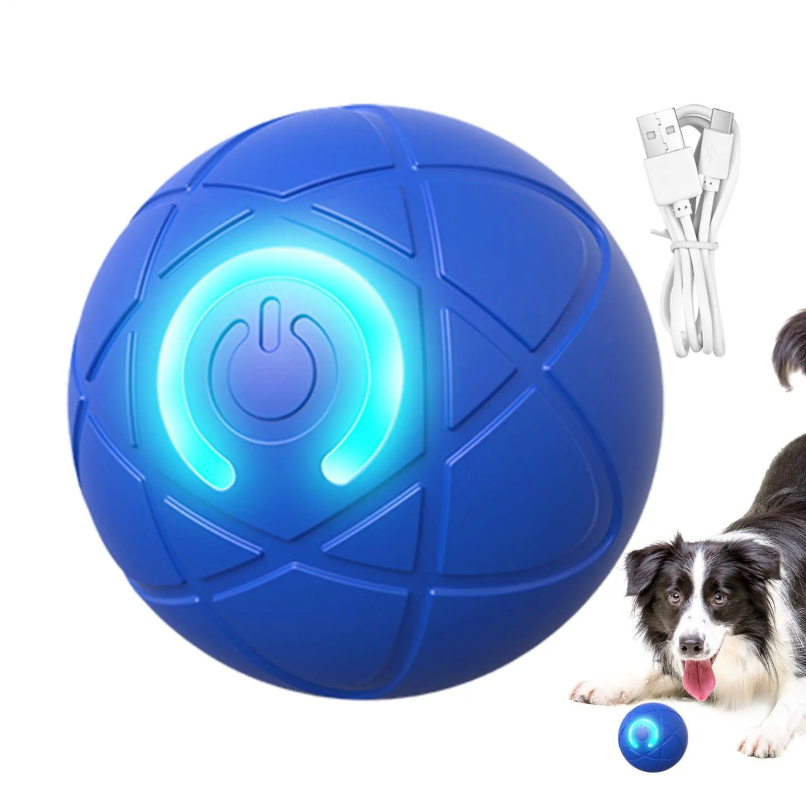 Electric Rolling Ball Dog Toy Auto Moving Dog Toy Ball Automatic Rolling Ball Toys for Puppy USB Rechargeable Interactive Dog
