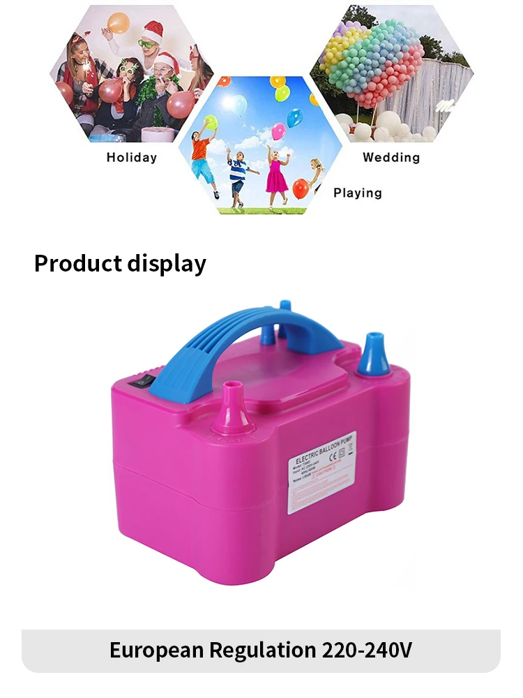 Kollektion Hochspannung Doppel loch AC aufblasbare elektrische Ballon pumpe EU-Stecker elektrische Luft kugeln Pumpe alle Stil Inflator Pumpe tragbar ai – Detail 6