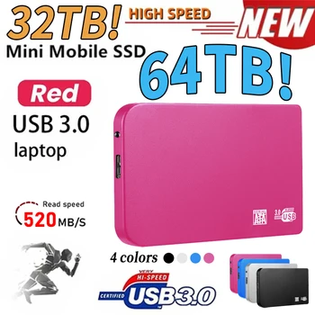 휴대용 외장 SSD, USB 3.0, 고속 하드 드라이브, SSD 모바일 외장 솔리드 스테이트 드라이브, C타입, 노트북, 맥용, 1TB, 신제품