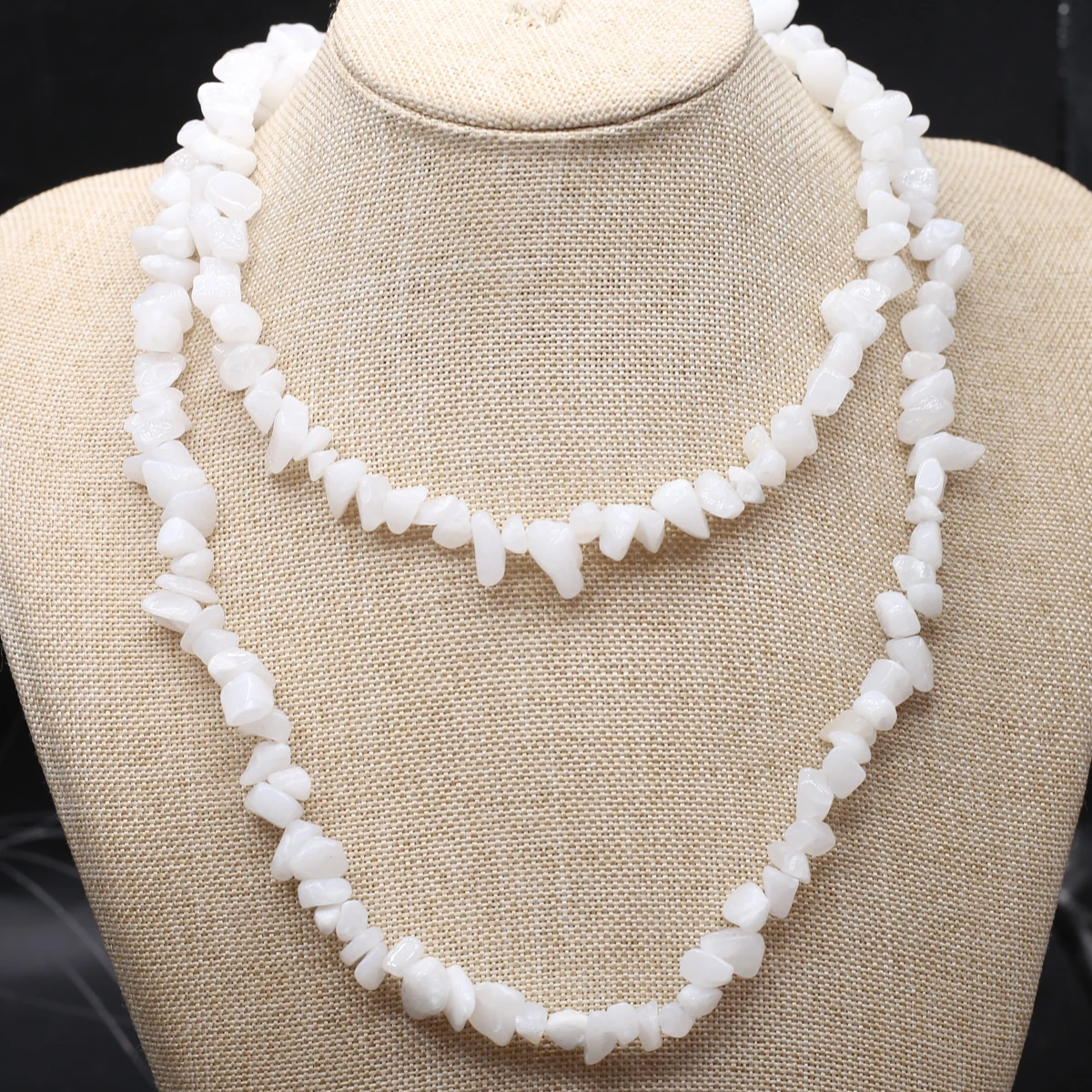 

7mm Natural Amazonite Beads Irregular Chip Gravel Flash Labradorite Beads for Jewelry Making DIY Necklace Bracelet Length 80cm