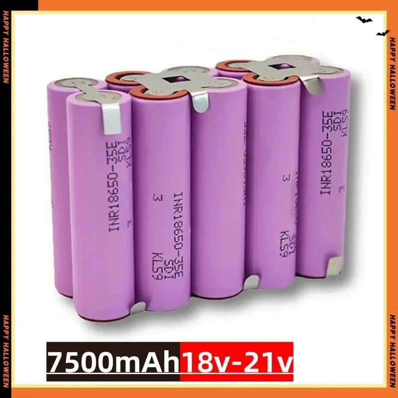 18650 Battery Pack 2S1P-6S2P 18650 35E 3500mAh 7000mAh 7.4V 12.6V 14.8V 18V 25.2V 29.6V for Screwdriver Batteries Weld