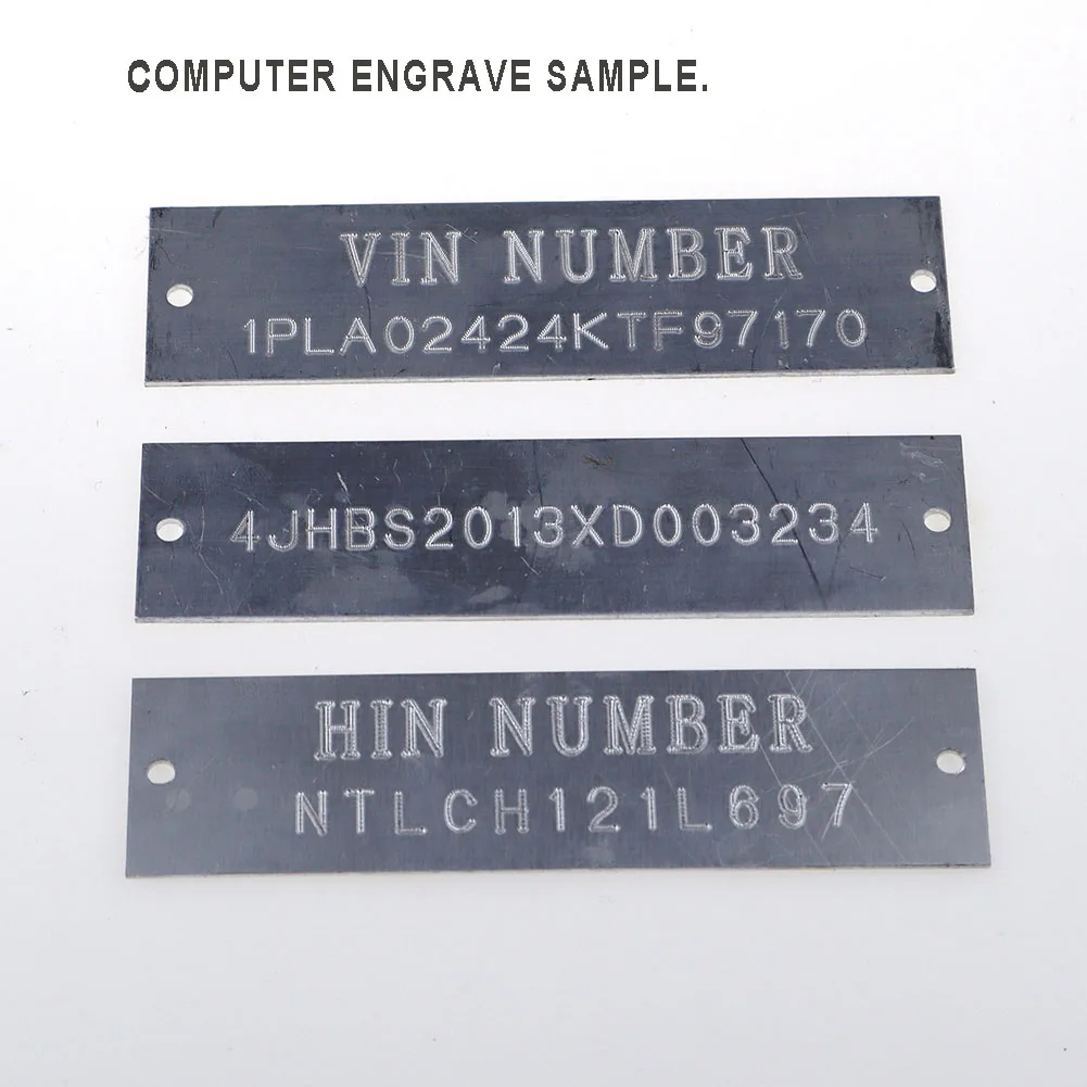 Placa de identificação vin de dados de série carimbado número de modelo tag hin casco veículo caminhão barco