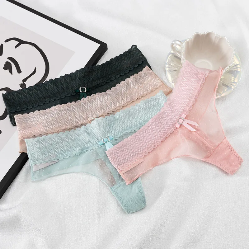 

Sexy lace panties For Women's Underwear Thong Low Waist Seamless Panties Girls' Soft Hollow Out T-String Female Lingerie