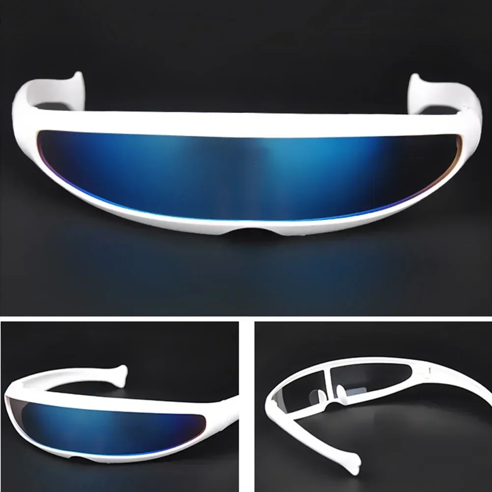 Futuristic Narrow Cyclops Visor Sunglasses Laser Eyeglasses UV400 Personality Mirrored Lens Costume Eyewear Glasses Men Glasses