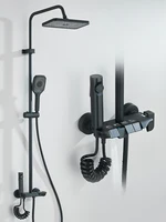 4-way Piano Shower System With Rain Shower Bidet Faucet Hot Cold Water Mixer For Bathroom Shower Kit