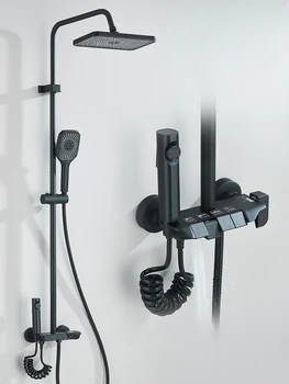 Sistema doccia per pianoforte a 4 vie con doccia a pioggia Rubinetto per bidet Miscelatore acqua calda fredda per kit doccia da bagno 1
