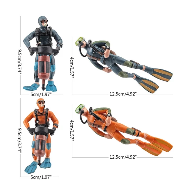 Underwater Swimmer for Kids/Adults Relieve Stress Supplies Resin Toy Ocean Doll Model Solid Diver Toy with Fine Material 6