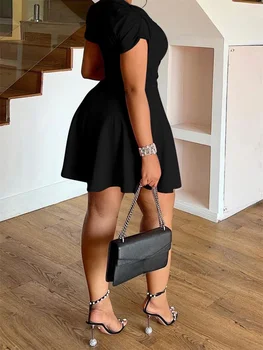 Women Plus Size Dress Floral Print Ruffle Sleeve V-Neck Summer Casual A-line Dress with Belt Detail and Pockets 4