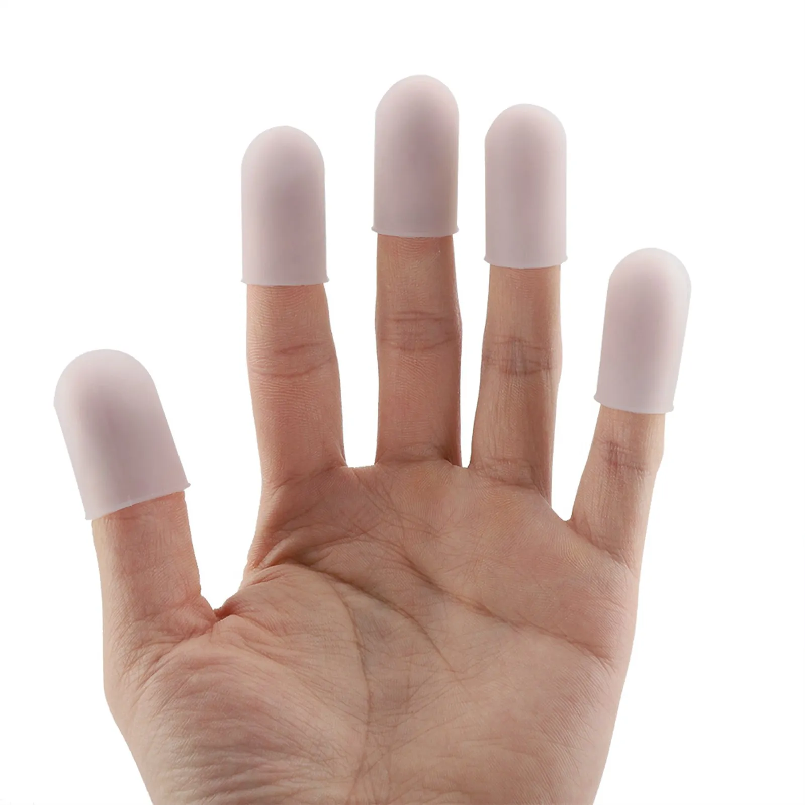 5pcs Silicone Finger Protector Thumbs Sleeve Cover Fingertip Gloves Finger Cots for Heat Cooking Baking Barbecue Kitchen Tools