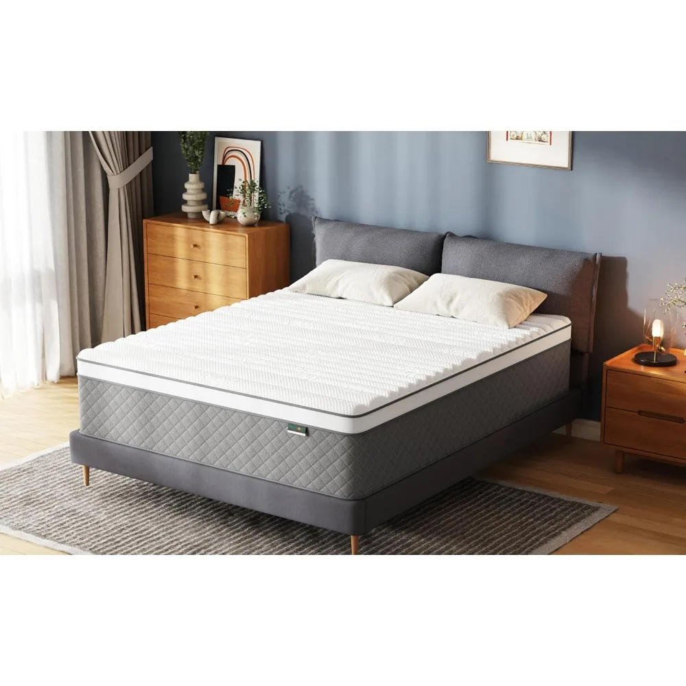 14 Inch Full Mattress,Cooling-Gel Memory Foam and Pocket Spring Hybrid Mattresses,Full Bed Mattress in a Box,Medium Firm 2
