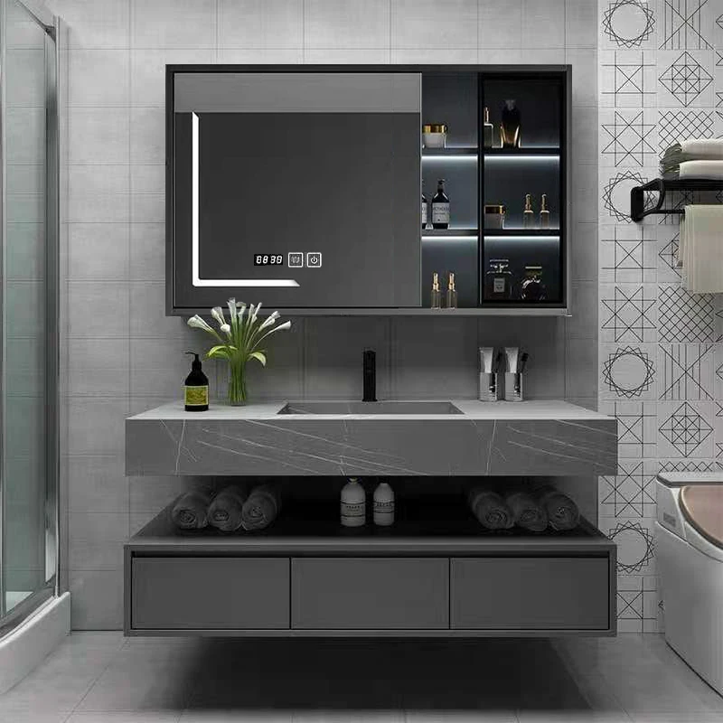 Modern Floating Bathroom Vanity Set with Mirror 3