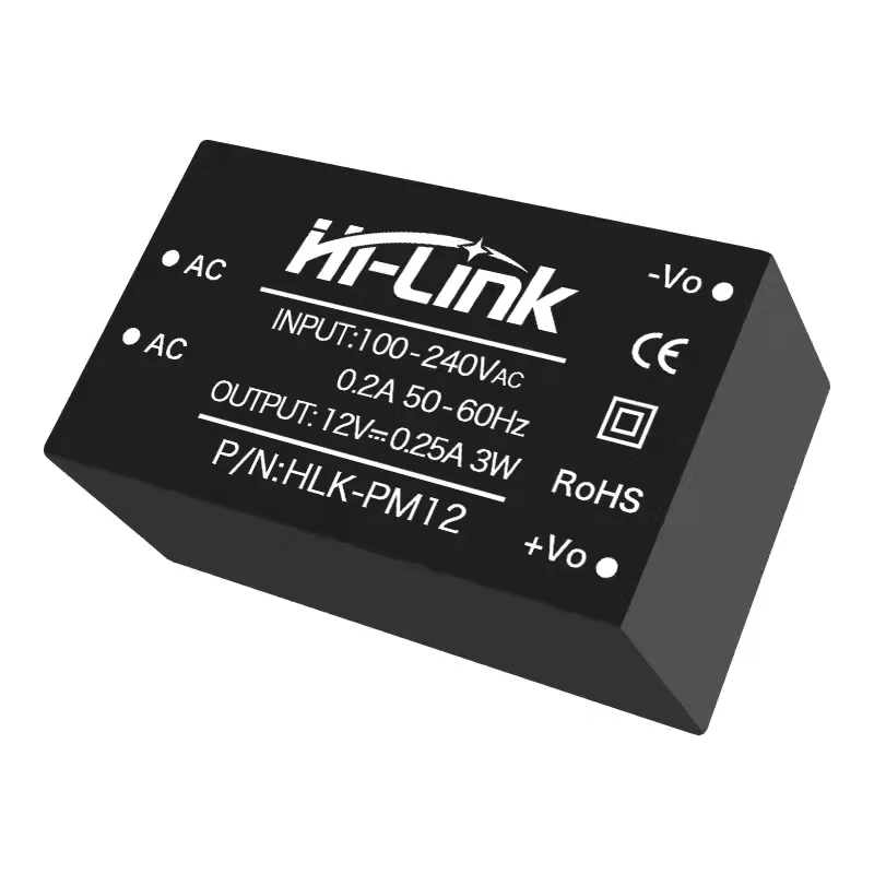 HLK-PM12 Hi-Link 2pcs/lot AC DC 3W 220V to 12V Power Supply Module Isolated Mini Intelligent Household Switch PM12