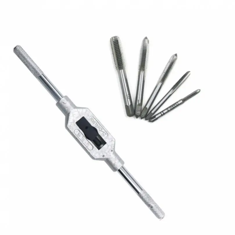 

6Pcs Machine Screw Plug Tap and Die Set M3-M8/M3-M12 with Adjustable Metric Screw Thread Taps Wrench Mechanical Workshop Tools