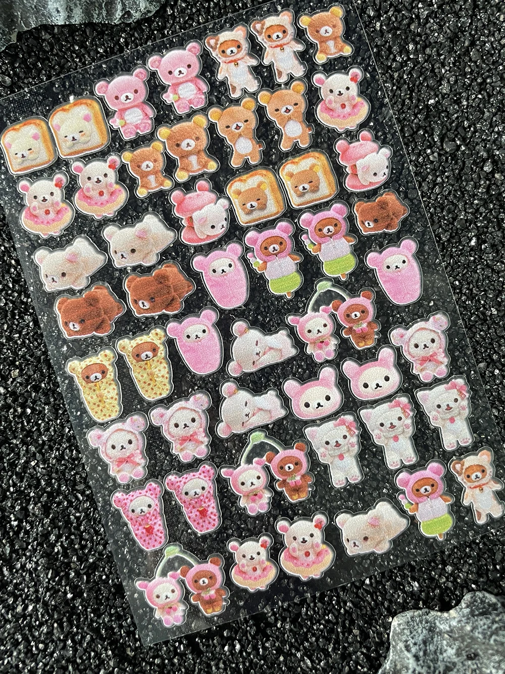 PVC Y2k Rilakkuma Wasserdichte Kawaii-Tier-Nagelaufkleber, Dekoration, DIY, niedliche Cartoon-Klebeschieber für Maniküre-Aufkleber – Detail 1