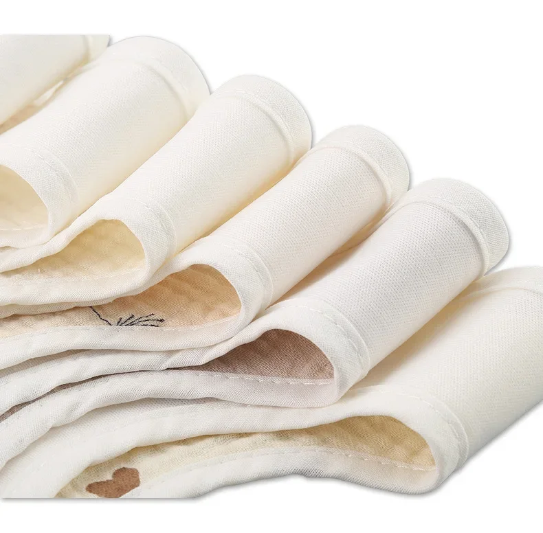 Soft Cotton Waterproof Baby Bibs & Burp Cloths Set