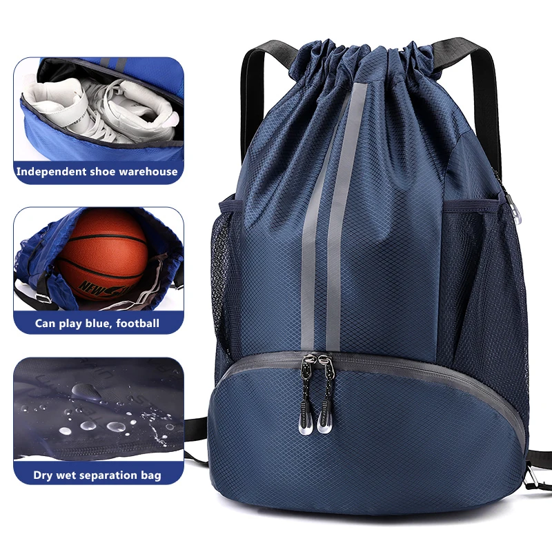 Fashion Sport Backpack Outdoor Travel Waterproof Swimming Bag Wet Dry Separation Fitness Backpack Basketball Pouch Backpack