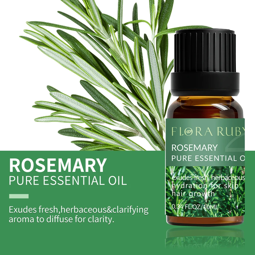 thumbnail image 1 of Aceites esenciales para difusores Lavanda Eucalipto Árbol de té Menta Romero Menta Bergamota Limón Rosa Aceite esencial puro 10 ml, 1 of 5