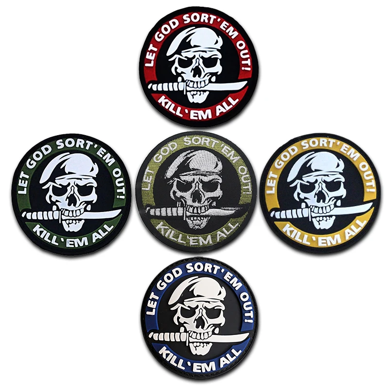 Embroidered Let God Sort'em Out Patch Skull Military Patches Tactical Hook  Custom Patches Us Army Outdoor For Acket - Patches - AliExpress