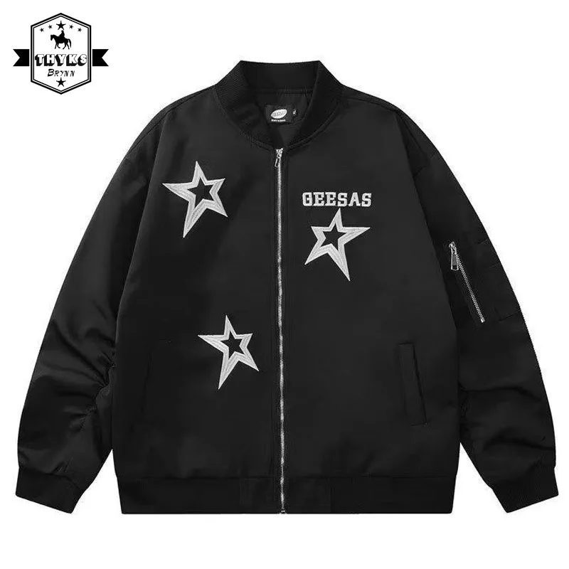 

Hip Hop Vintage Pilot Baseball Jackets for Men Oversize Embroidery Bomber Varsity Baseball Uniform Jacket Fashion Couple Coats