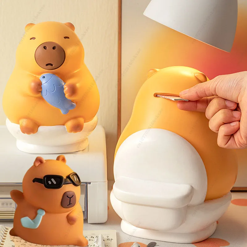 Capybara Vinyl Savings Jar Drop-resistant Can Be in And Out of Children's Gifts Money Bank Desktop Decoration Birthday Gift