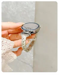 Elegant Metal Bracelet Strap with Bling Accents - Watch 6 40mm 44mm (Starlight)