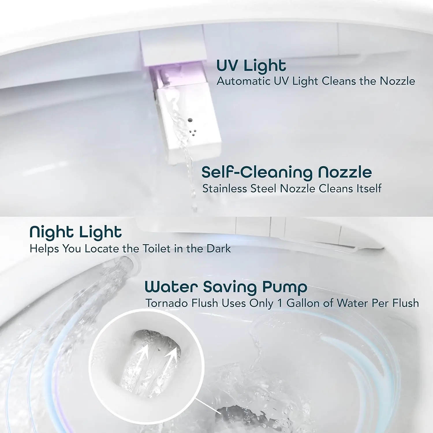 Intelligent Elongated Bidet Toilet Hands Free Open Close Instant Heated Water Dryer & Seat  Quick Drying 5