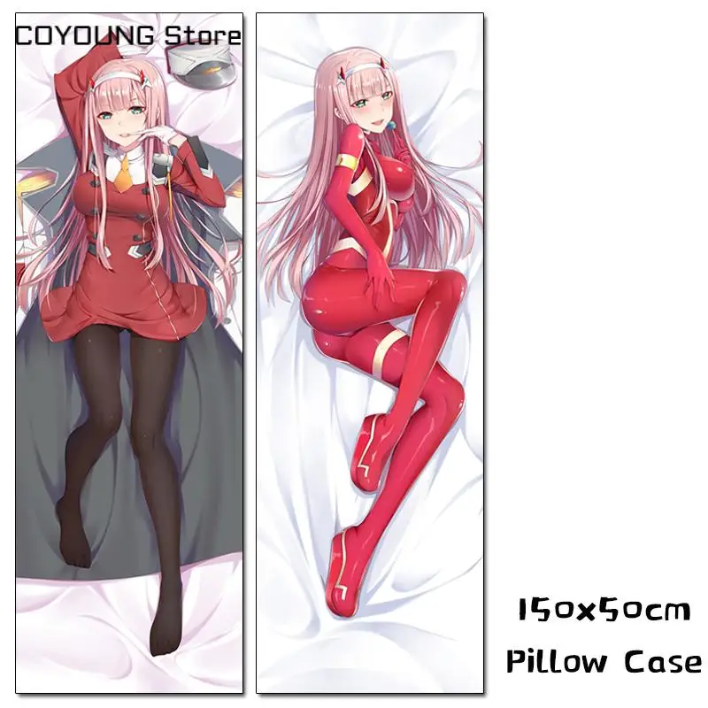 

2020 New Anime Darling in the Franxx Zero Two Dakimakura Hugging Body DIY Custom Pillow Case 150cm Cosplay Costume Pillow Cover