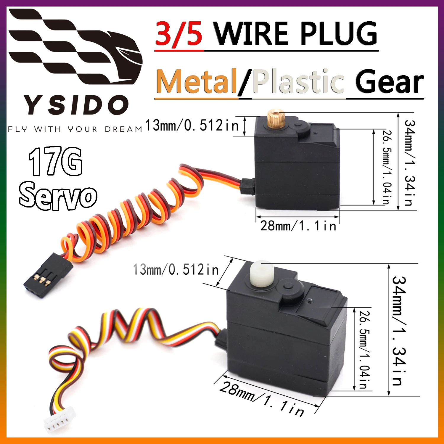 Servo da 17g per auto RC 1:16 con ingranaggi in metallo/plastica - immagine 2