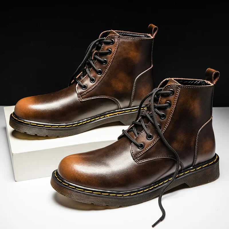 

Men Leather Boots Luxury Couple Low Upper Designer Genuine Leather Ankle Winter Fur Lining Female Motorcycle Boots Shoes Size48