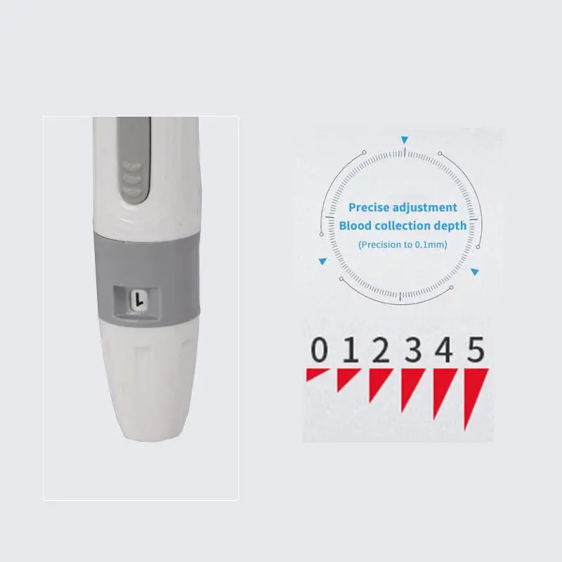 Adjustable Lancet Pen Depth Sampling Glucose Test Pen Diabetics Sensor Lancing Device Collect Accessories