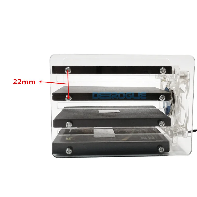 Chassis Accessories multi-disc2.5inch hard drive cooling bracket transparent stacking hard disk external DIY15mm thick SSD