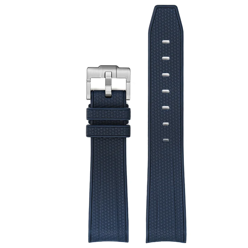 Diving Curved End Silicone Rubber Watch Strap, 20mm