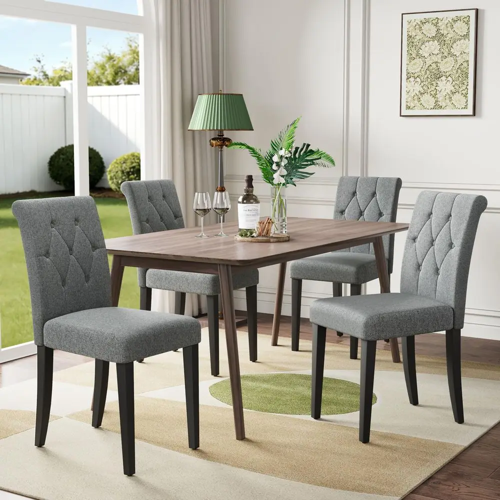 Tufted Dining Chairs Set 2