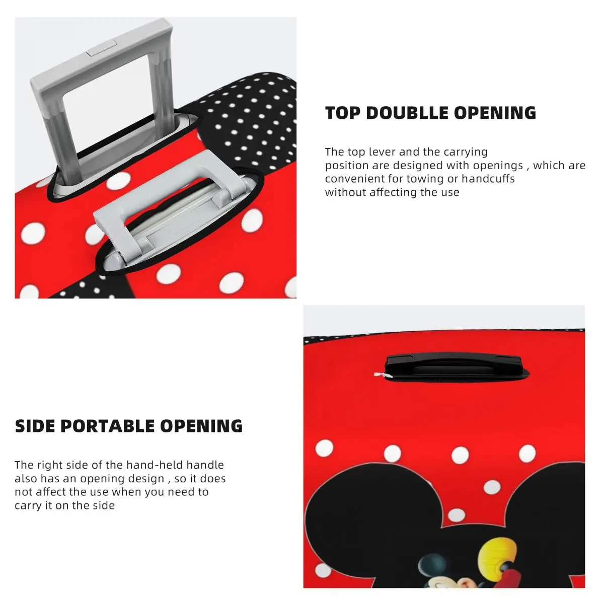 Mickey Mouse Print Suitcase Cover Customized Travel Vacation Elastic Luggage Case Protector 4