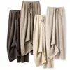 Women Merino Wool Knitted Wide Leg Pants Autumn Winter Basic Soft Warm Cashmere Knit Trousers Casual Simple Style Korean 4