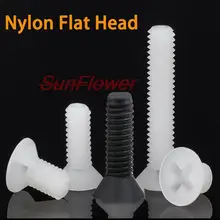 

M2.5 M3 M4 M5 M6 M8 Nylon Black White Flat Head Machine Screw Countersunk Plastic Phillips Cross Recessed Head Metric Bolts