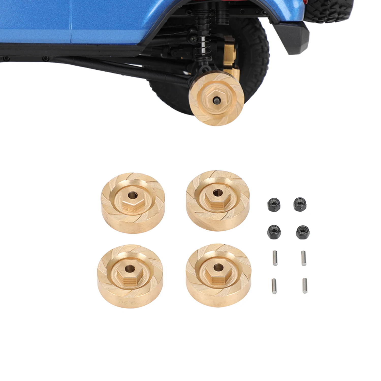 Brass Counterweight Steering Knuckles & Wheel Hex Covers For Axial SCX24 1/24 RC Crawler